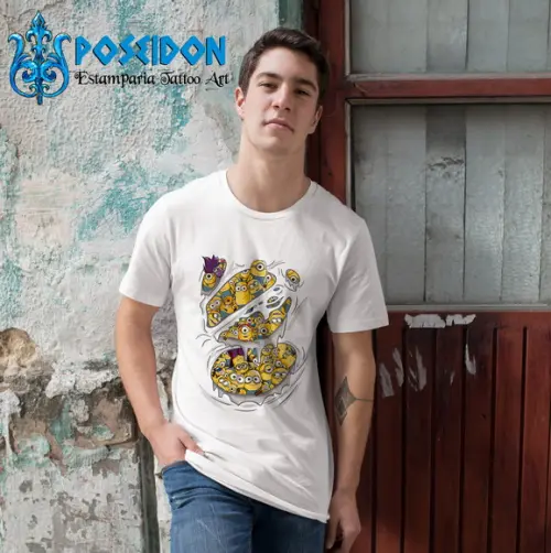Camiseta Branca - Minions dentro de mim