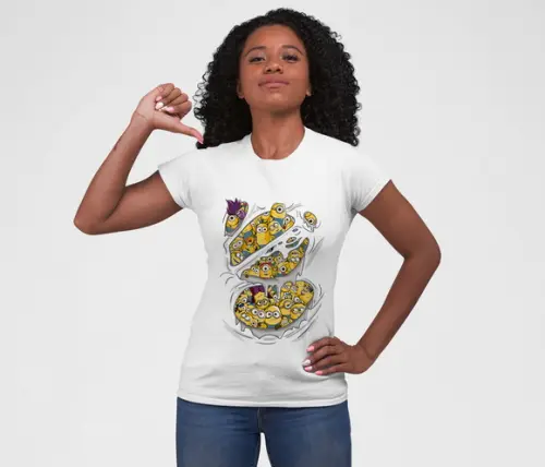 Camiseta Branca - Minions dentro de mim