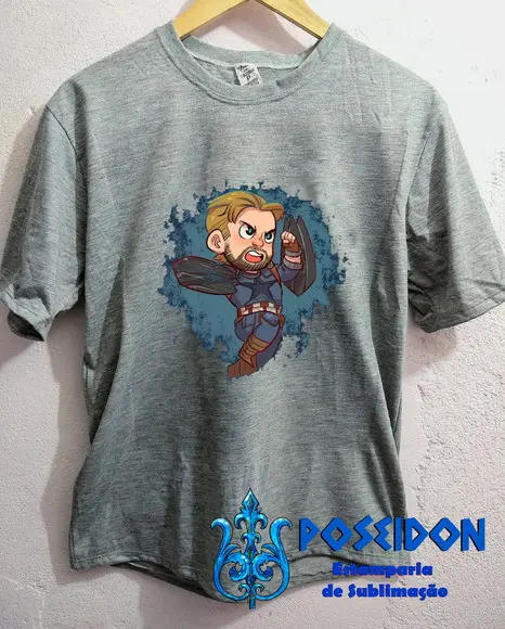 Camiseta mescla cinza personalizada