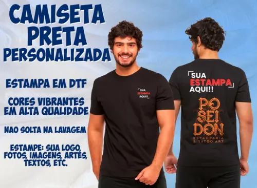 Camiseta Preta Personalizada