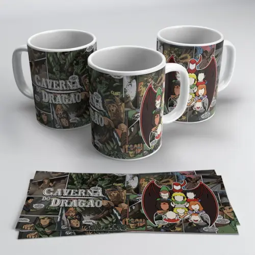 Caneca Branca - Caverna do Dragão - Dungeons&Dragons