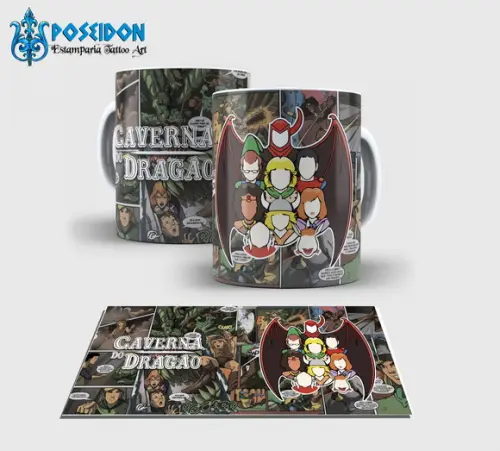 Caneca Branca - Caverna do Dragão - Dungeons&Dragons