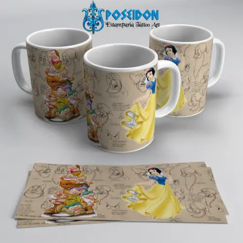 Caneca Branca - Coleção 7 Anões - Branca de Neve
