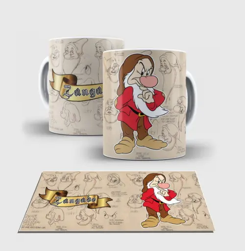 Caneca Branca - Coleção 7 Anões - ZANGADO
