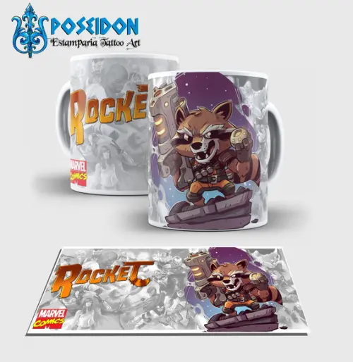 Caneca Branca - Coleção MARVEL - Rocket