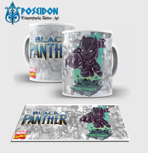 Caneca Branca - Coleção MARVEL - Pantera Negra
