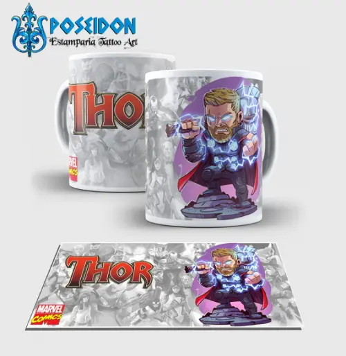 Caneca Branca - Coleção MARVEL - Thor Vingadores