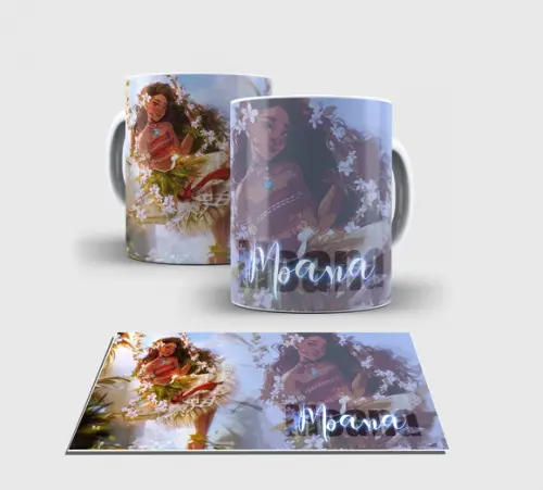 Caneca Branca - Coleção Princesa - Moana