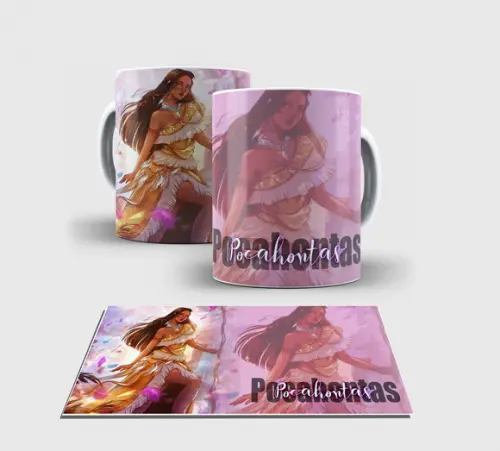 Caneca Branca - Coleção Princesa - Pocahontas