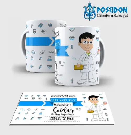 Caneca Branca - Coleção Profissões - FARMACEUTICO