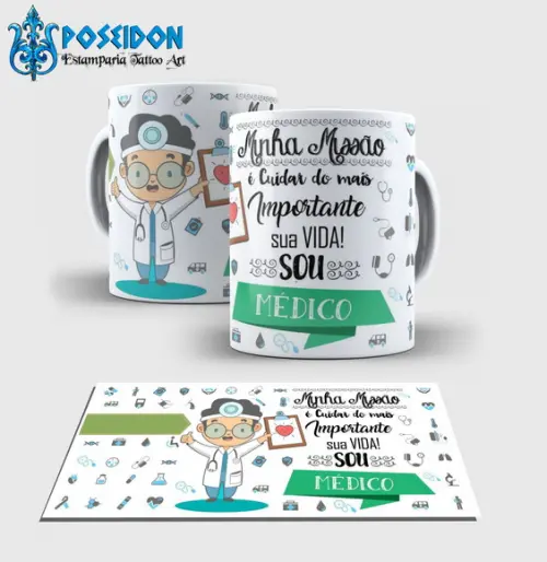 Caneca Branca - Coleção Profissões - MÉDICO