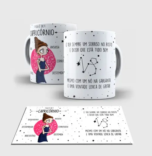 Caneca Branca - Coleção Signos - CAPRICÓRNIO