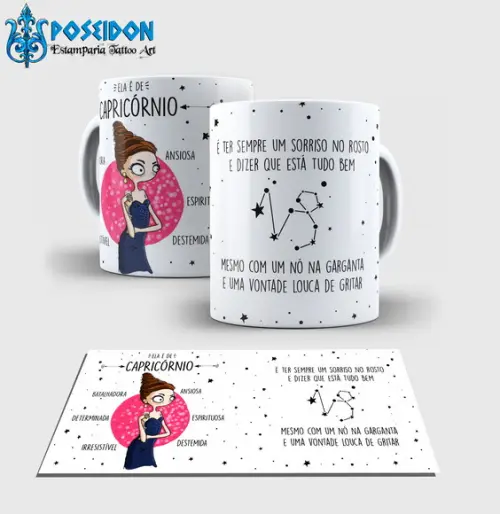 Caneca Branca - Coleção Signos - CAPRICÓRNIO