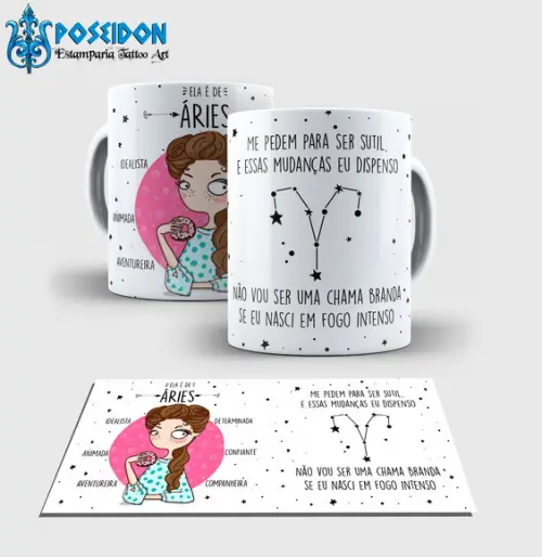 Caneca Branca - Coleção Signos - ARIES