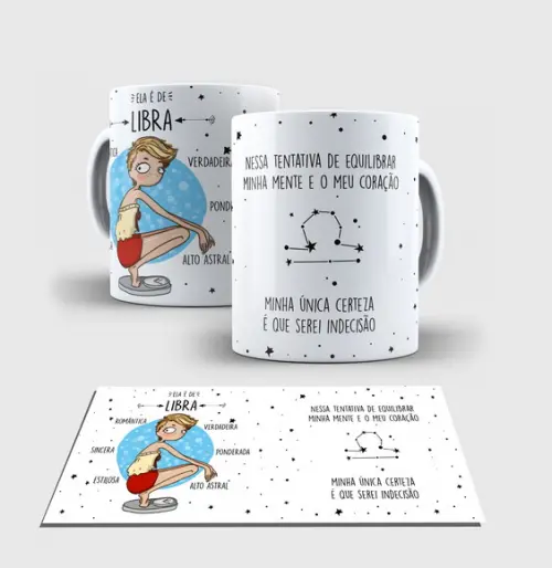 Caneca Branca - Coleção Signos - LIBRA