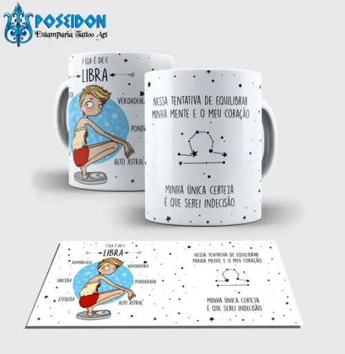 Caneca Branca - Coleção Signos - LIBRA