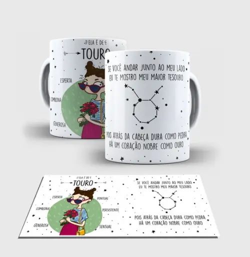 Caneca Branca - Coleção Signos - TOURO