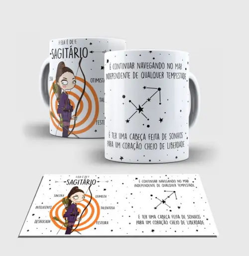Caneca Branca - Coleção Signos - SAGITÁRIO