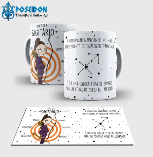Caneca Branca - Coleção Signos - SAGITÁRIO
