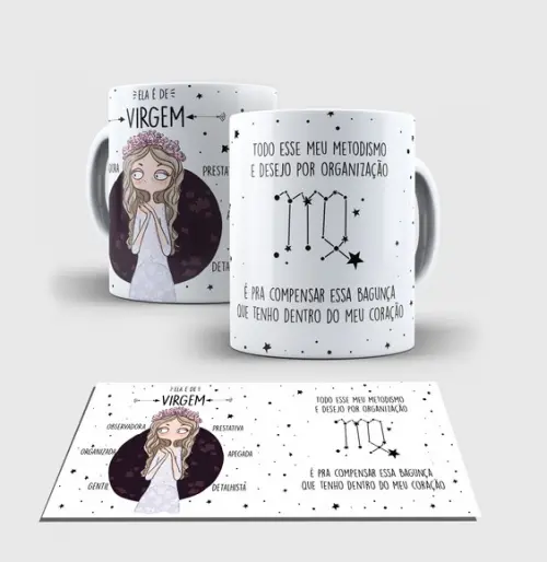 Caneca Branca - Coleção Signos - VIRGEM