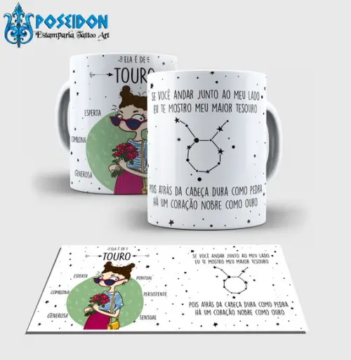 Caneca Branca - Coleção Signos - TOURO