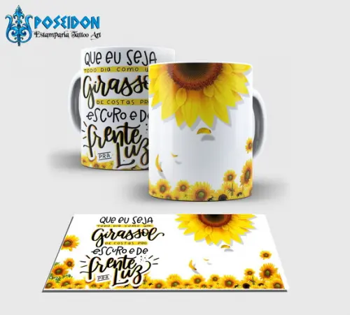 Caneca Branca - Girassol