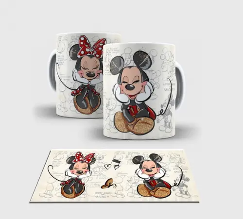 Caneca Branca - Mickey e Minnie