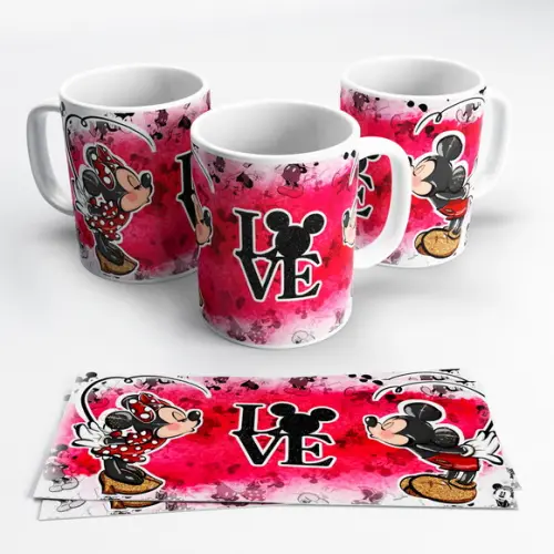 Caneca Branca - Love Mickey