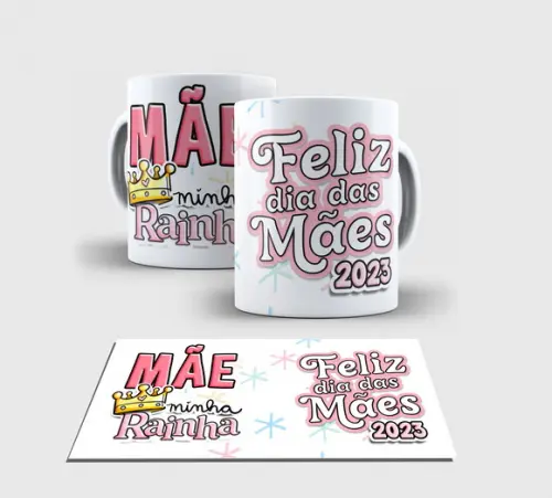 Caneca Branca -feliz Dia das Mães A1