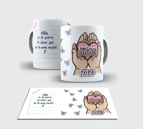 Caneca Branca -feliz Dia das Mães A3