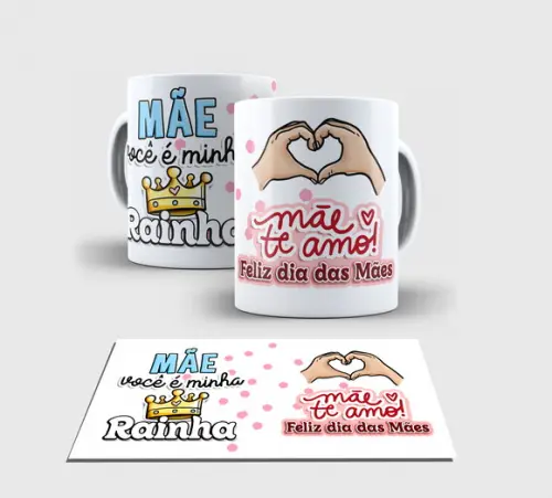 Caneca Branca -feliz Dia das Mães A10