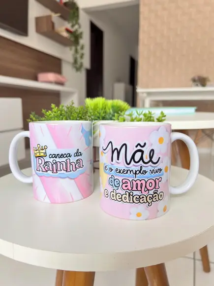 Caneca Branca -feliz Dia das Mães A2