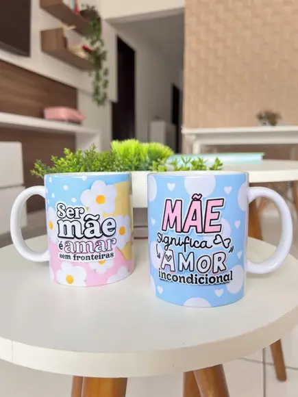 Caneca Branca -feliz Dia das Mães A4