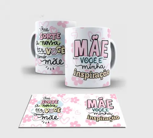 Caneca Branca -feliz Dia das Mães A4