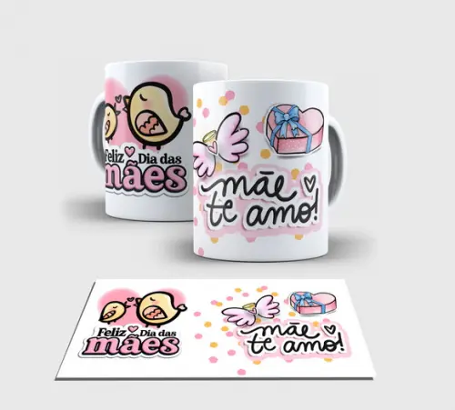 Caneca Branca -feliz Dia das Mães A8