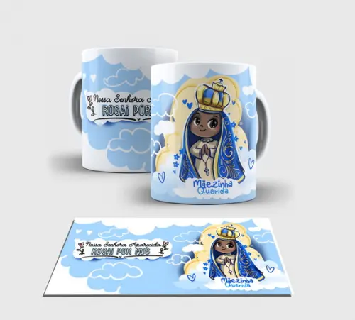 Caneca Branca -nossa Senhora Aparecida Ns3