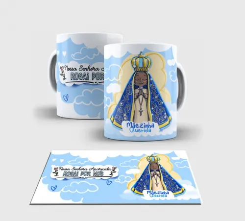 Caneca Branca -nossa Senhora Aparecida Ns4