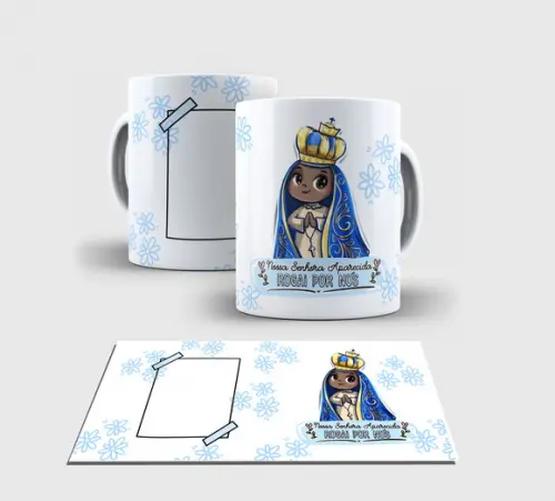 Caneca Branca -nossa Senhora Aparecida Ns8