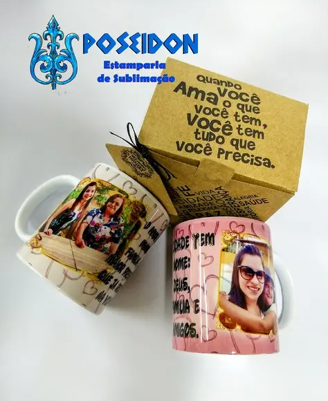 Caneca Branca Personalizada - FOTOS & MOMENTOS