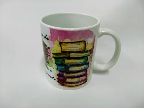 Caneca Branca Personalizada - LIVROS