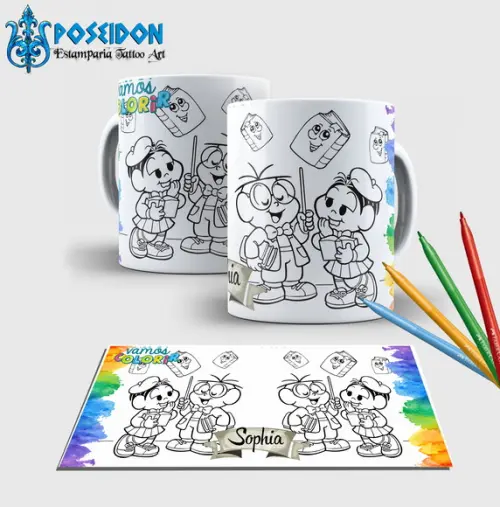Caneca branca Personalizada com canetinha -Turma