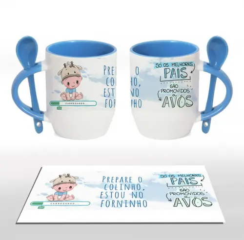 Caneca com colher personalizada - CANECA DO VOVÔ