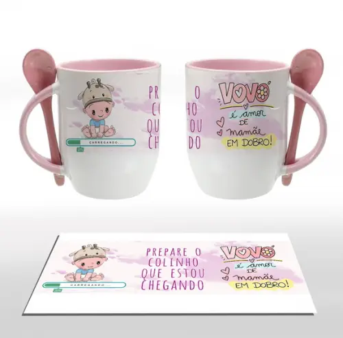 Caneca com colher personalizada - CANECA DA VOVÓ