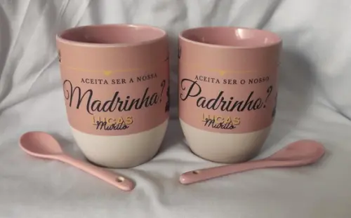 Caneca Mágica c/ Colher - Madrinha ou Padrinho