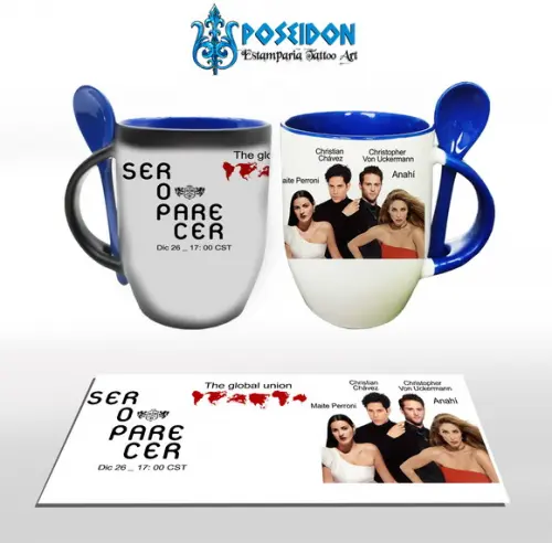 Caneca Mágica Com Colher Personalizada - Rbd