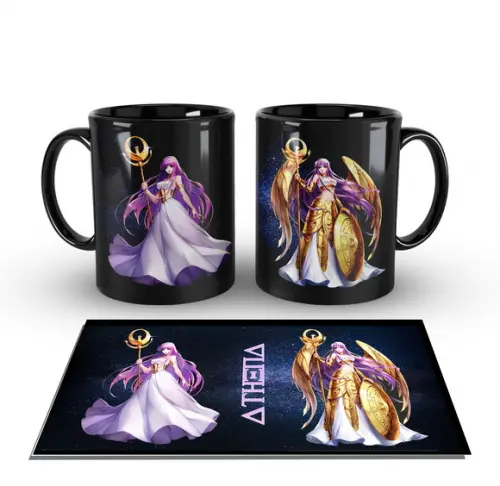 Caneca Preta - Cavaleiros de Bronze - Athena Saori