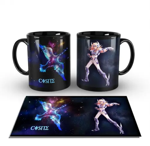 Caneca Preta - Cavaleiros de Bronze - Cisne Hyoga