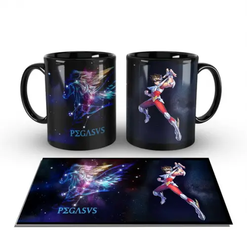 Caneca Preta - Cavaleiros de Bronze - Pagasus Seiya
