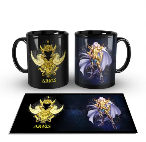 Caneca Preta - SIGNOS - Cavaleiros de Ouro - ARIES