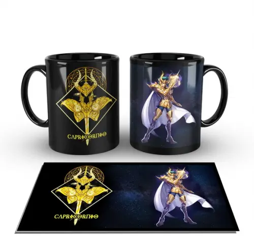 Caneca Preta - SIGNOS - Cavaleiros de Ouro - CAPRICORNIO